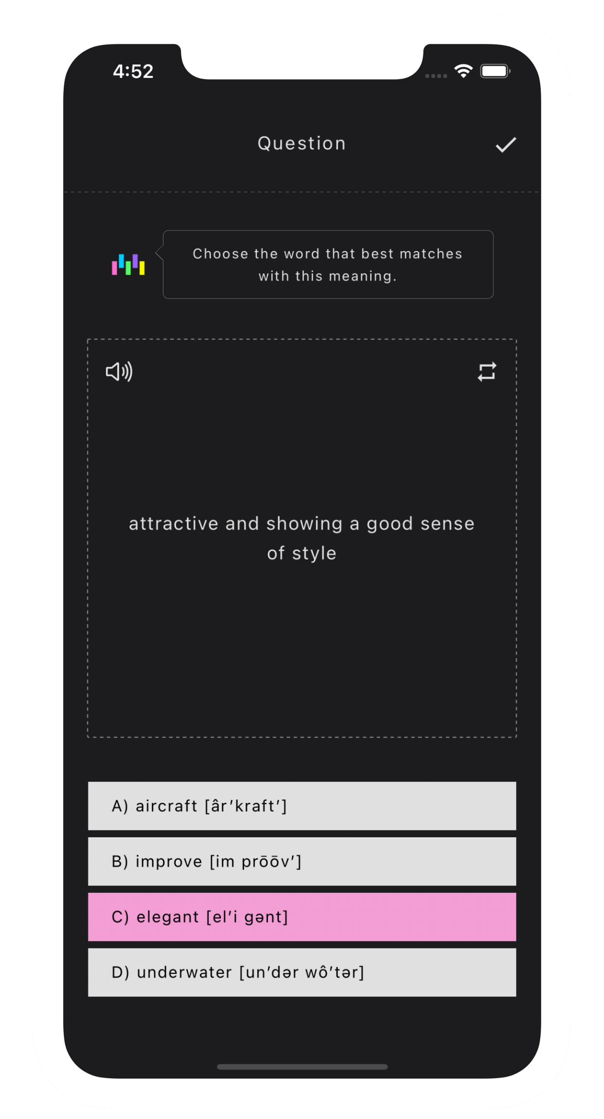 Test with many types of question